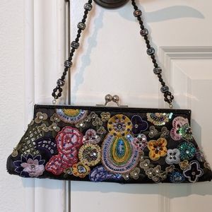 Colorful beaded evening clutch